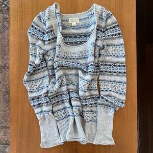 Anthropologie Kaisely scoop neck blue gray sweater